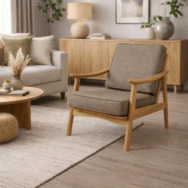 Imagem de Poltrona de Madeira Natural Amy - Rivatti