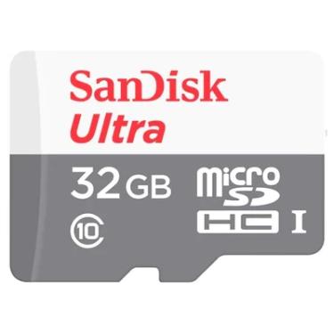 Imagem de Cartão De Memória Micro SD Sandisk Ultra 32GB, Classe 10, C/ Adaptador - Sdsqunr-032g-gn3ma