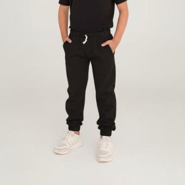 Imagem de Calça Jogger Infantil Menino Sarja Unissex Juvenil Casual Punho Elásti