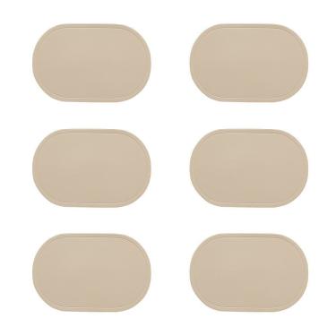 Imagem de Jogo Americano Copa E Cia 6 Peças Pvc Color Oval Areia