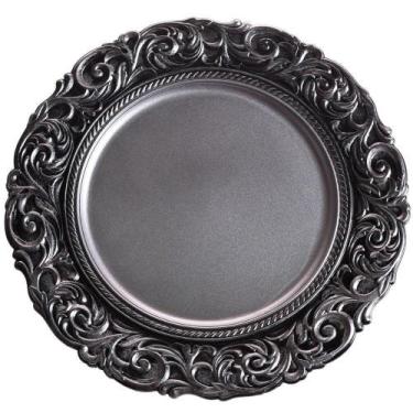 Imagem de Sousplat 33Cm Decorativo Tessi Arabesc Silver