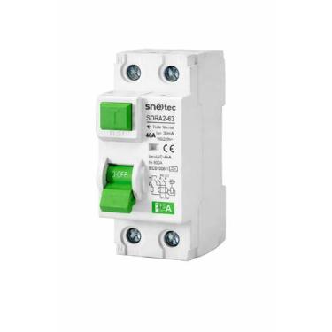 Imagem de Disjuntor IDR 30mA DR Classe Tipo A 40A - Snetec SDR2A-63