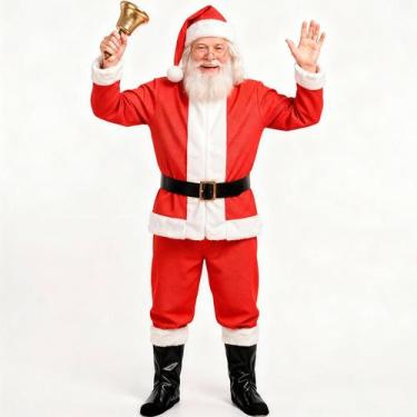 Imagem de Fantasia de Papai Noel Completa Adulto de Luxo - Fantasias Carol CM, Ú
