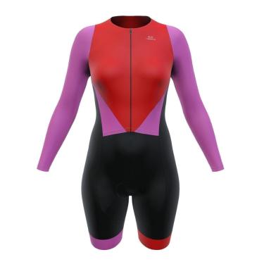 Imagem de Macaquinho Feminino Manga Longa Márcio May Sport Vermelho-Feminino