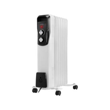 Imagem de Aquecedor a Óleo Britânia 3 Níveis 1500W BAQ1720B, Branco, 110V