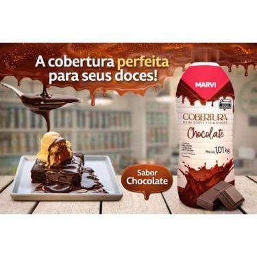 Imagem de Cobertura Líquida para Sorvete Marvi C/ 1 KG Diversos Sabores, Chocola