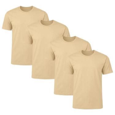 Imagem de Kit 4 Camisetas Masculina Lisa Básica 100% Algodão-Masculino