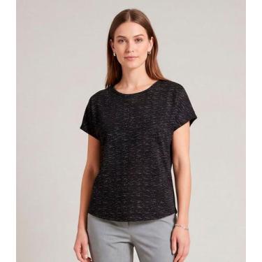 Imagem de Blusa Feminina Básica Manga Curta Infinita Cor Preto, P, Preto
