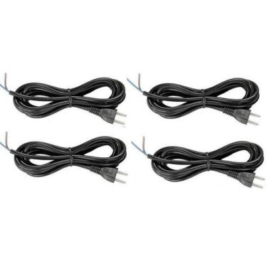 Imagem de Kit 4 Cabos Secador Cabelo 2x1,0 3mt 10A Mega/Gama/Parlux/MQ
