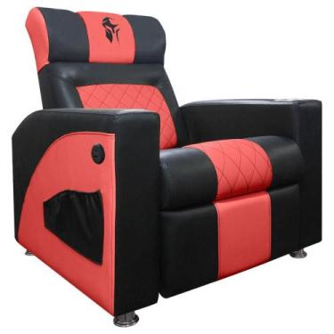 Imagem de Poltrona Gamer Sparta Reclinável com Carregador USB Preto/Vermelho - S