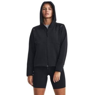 Imagem de Blusa de Moletom Feminina Under Armour Unstoppable FZ GG Preto-Feminino