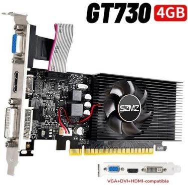 Imagem de Placa de Vídeo Gráfica GT730 4GB, DDR3, 128Bit, HDMI, VGA, DVI - SZMZ
