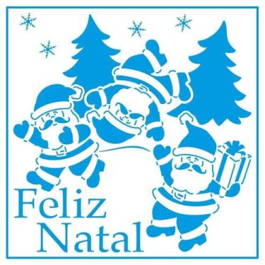 Imagem de Stencil Natal Litoarte 20 X 20 cm - STXXN - 007 Papais Noeis Divertido