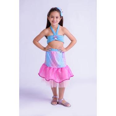Imagem de Fantasia Infantil Estampado Sereia Muvilê, Estampado, 12