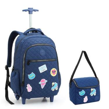 Imagem de Mochila Infantil Rodinha com Lancheira Color Up Azul - Seanite