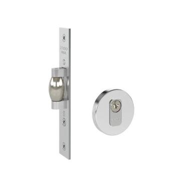 Imagem de Fechadura trava rolete porta pivotante pado inox polido cromada redond