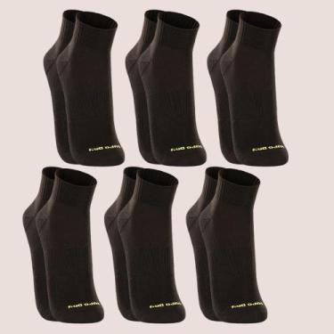Imagem de Kit 6 Meia Lupo Dry Academia Corrida Cano Médio Poliamida, Preto, 33 a