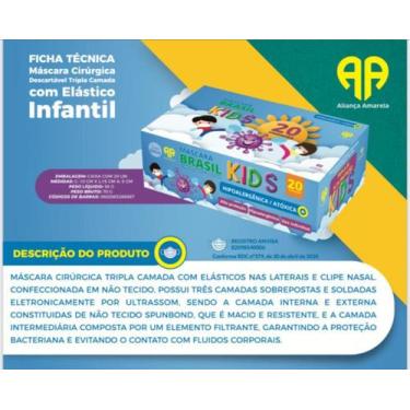 Imagem de Máscara cirúrgica descartável  infantil - Máscara brasil