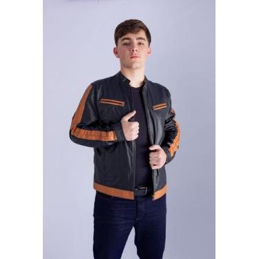 Imagem de Jaqueta de Couro Masculina - Maverick - Casa Do Couro, GG, Preto com c