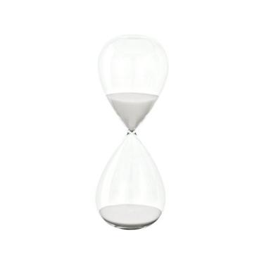 Imagem de Ampulheta Decorativa de Vidro 30cm Mart - 09612, Branco, 1