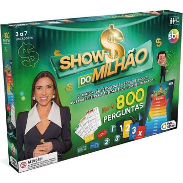 Imagem de Jogo de Tabuleiro Show do Milhão com 800 Perguntas para 2 a 7 Jogadores Pais & Filhos
