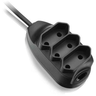 Imagem de Extensão Elétrica Bipolar 3 Entradas 5 Metros Bivolt 10A Preta Elgin