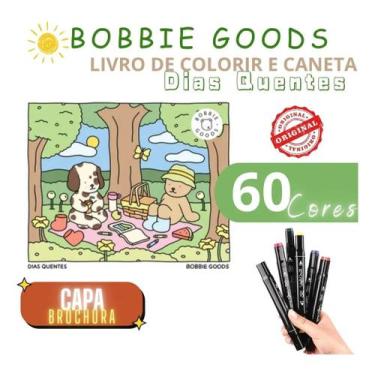 Imagem de Kit Bobbie Goods Livro Colorir Original + 60 Cores Canetinhas Touch Ma