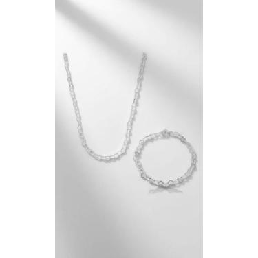 Imagem de Kit Colar e Pulseira Corações Folheados a Prata - Congratulations Stor