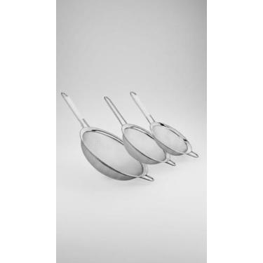 Imagem de Kit 3 Peneiras Aço Inox Grandes Cozinha Profissional - Congratulations