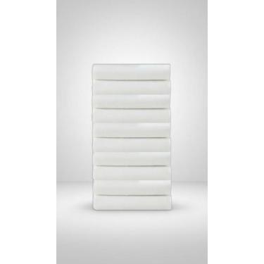 Imagem de Kit 10 Toalhas de Rosto Brancas 45x80cm Absorventes - Congratulations 