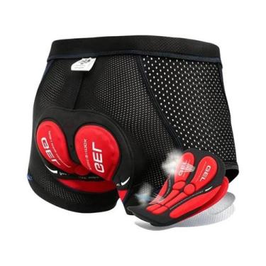 Imagem de Shorts De Ciclismo Masculinos Em Malha Respirável Com Almofada De Gel 