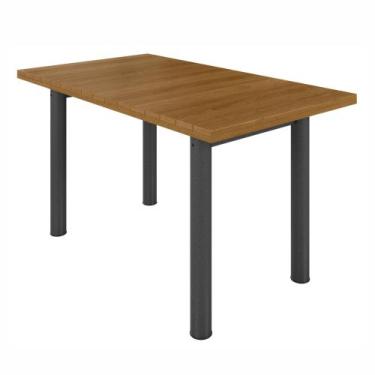 Imagem de Mesa de Jantar 6 Lugares Ripado Industrial Madeira Maciça 140x75cm Pra
