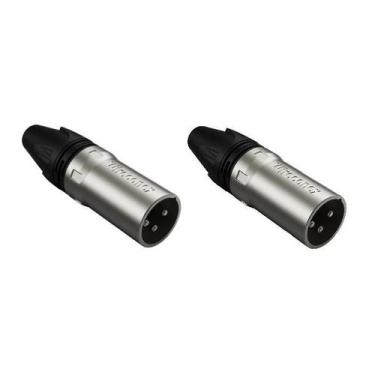 Imagem de Kit 2 conectores wireconex ml bk ni xlr macho wc 1013