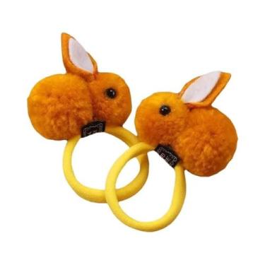Imagem de Elásticos De Cabelo Com Orelhas De Coelho Peludas Para Meninas, 2 Peça