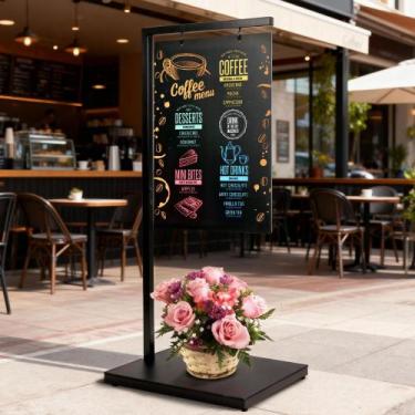 Imagem de Lousa de giz ORIENGEAR 109 x 48 cm dupla face com suporte