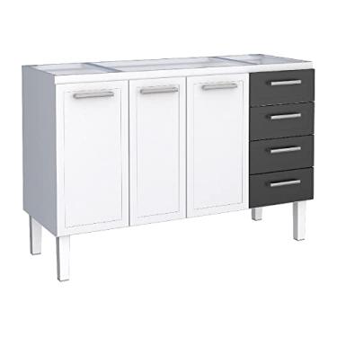 Imagem de Gabinete Cozinha De Aço Juno 4G 1347Mm Preto Desmontado(Pia 140) Cozimax