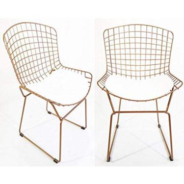 Imagem de Kit 2 Cadeiras BERTOIA cobre assento branco - Poltronas do Sul