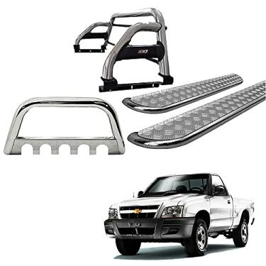 Imagem de Kit Quebra Mato+Santo Ant H2+Estrib CHAPA S10 94/11 Cromo CS