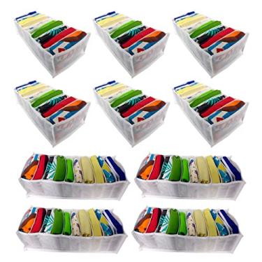 Imagem de 10 Colmeia organizadora para roupas de Bebê 10x15x35cm - M Branco TNT - ORGANIZALUX