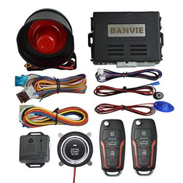 Imagem de BANVIE ① Sistema de alarme de segurança de entrada sem chave + ② Motor de arranque remoto + ③ Botão do kit de ignição para parar de iniciar