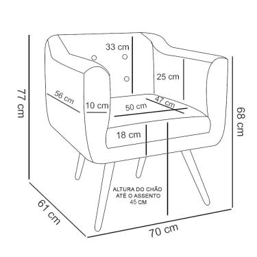 Imagem de Kit 02 Poltrona Decorativa Julia Linho A26 - D`Rossi
