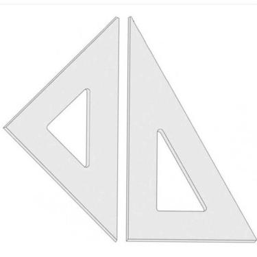 Imagem de Par De Esq. Desenho Técnico 21Cm S/Chanfro S/Graduação-Fenix