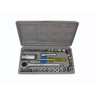 Imagem de Jogo Catraca Soquete Reversível Pito 40 Peças sextavado