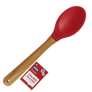 Imagem de Colher Silicone com cabo Bamboo - MOR