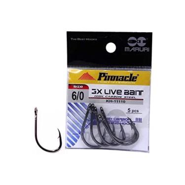 Imagem de Anzol de Pesca Maruri Pinnacle 3X Live Bait Aço Carbono N° 6/0-5 peças