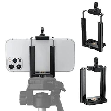 Imagem de DaVoice Adaptador de montagem de tripé para celular, compatível com suporte de iPhone, suporte universal para câmera de smartphone (preto)