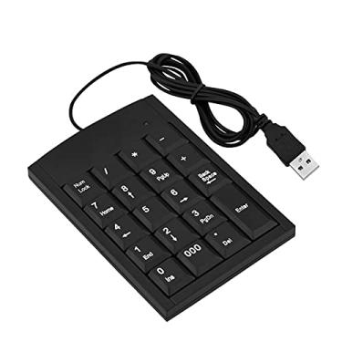 Imagem de Teclado numérico com cabo USB, teclado numérico mini portátil com 19 teclas para laptop PC desktop notebook notebook, preto