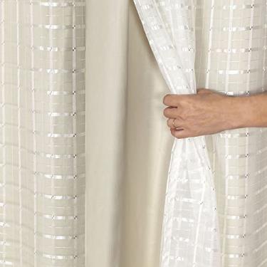 Imagem de Cortina Blackout PVC c/Tecido Voil Xadrez 2,80 x 2,30 Bege