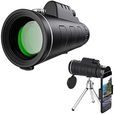 Imagem de Telescópio monocular com foco duplo de prisma durável e transparente, telescópio monóculo de alta definição 40X60 com tripé de suporte para smartphone para observação de pássaros, acampamento, viagem pequena surpresa