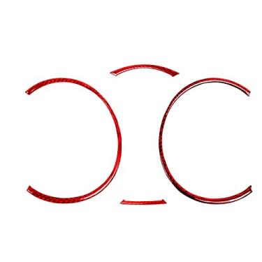 Imagem de FINMOKAL 4 Peças Apto Para Mitsubishi Lancer 2008-14 Vermelho Fibra De Carbono Velocímetro Guarnição Da Tampa Do Painel Preto, Fibra De Carbono